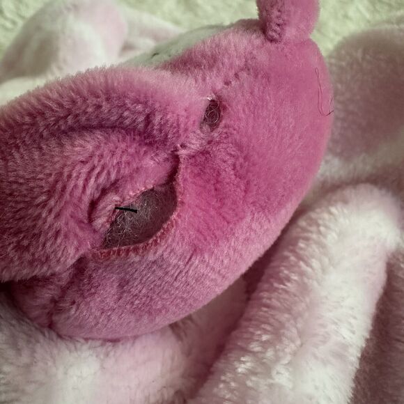 Hudson Baby HB Pink Owl Plush Security Blanket Lovey White Circles Soft FLAW - Picture 3 of 4